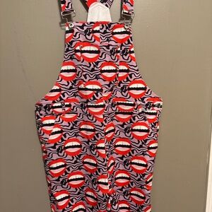 Fun lip pattern overalls new never worn no flaws at all size S